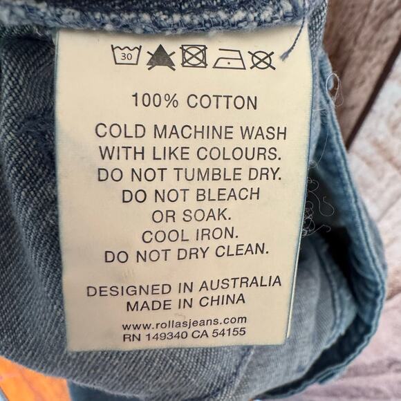 Rolla’s Jeans Denim Straight Leg Pants Washed Blue Casual Everyday Size 26 - Picture 7 of 10